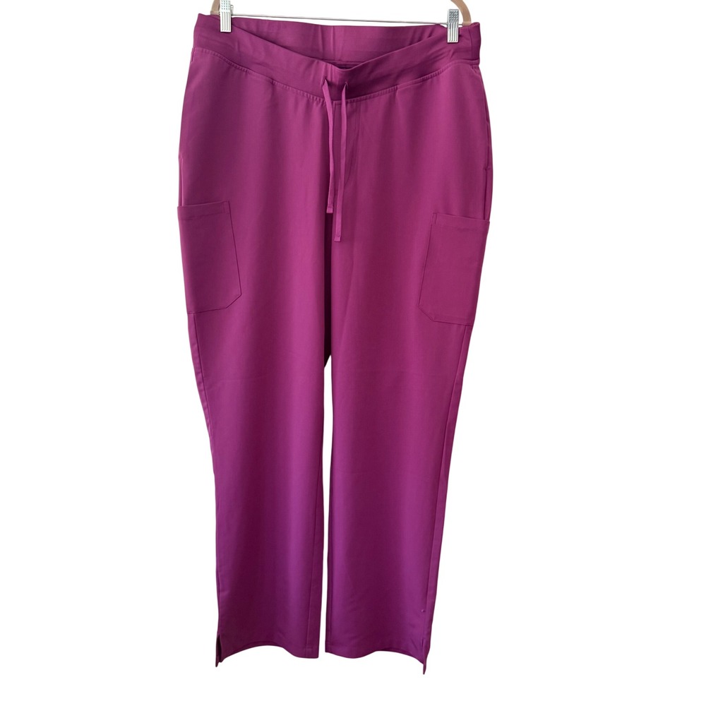 Mandala Magenta Purple Equa-Tek Scrub Pants XL Women Medical Cargo‎ Trousers